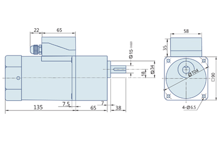 180 Watt : AC Geared Motor With Terminal Box