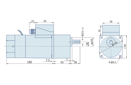 180 Watt : AC Geared Motor With Terminal Box