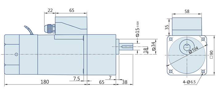 180 Watt : AC Geared Motor With Terminal Box