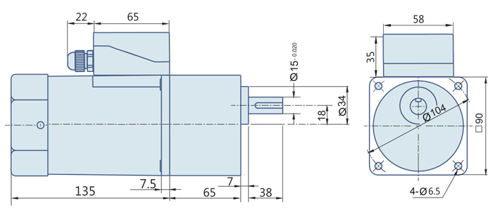 180 Watt : AC Geared Motor With Terminal Box