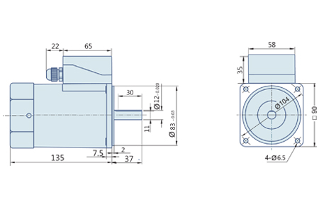 180 Watt : Round AC Induction Motor With Terminal Box