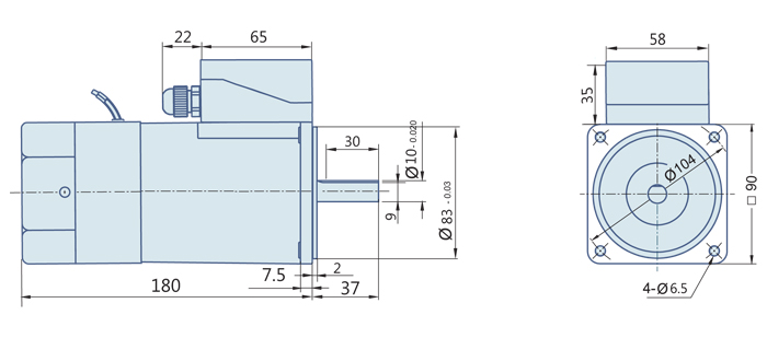 180 Watt : AC Geared Motor With Terminal Box