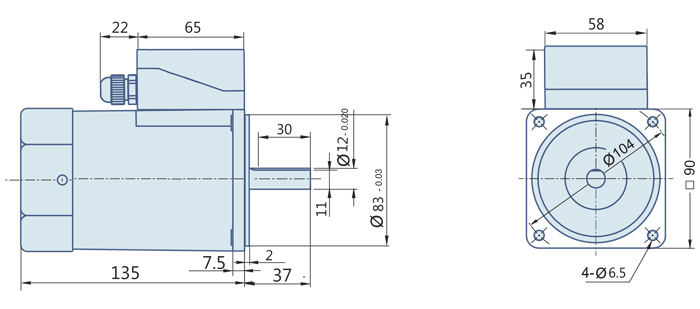 180 Watt : Round AC Induction Motor With Terminal Box