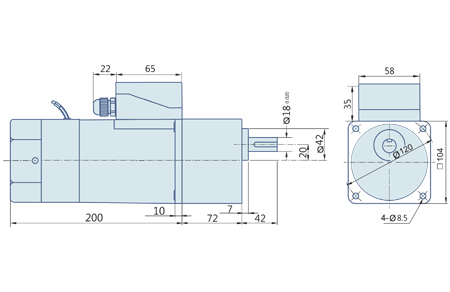 200 Watt : AC Geared Motor With Terminal Box