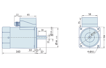 180 Watt : Round AC Induction Motor With Terminal Box