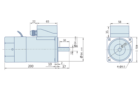 200 Watt : Round AC Induction Motor With Terminal Box