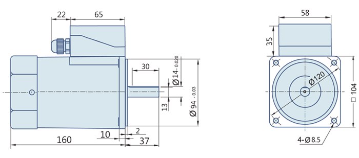 200 Watt : Round AC Induction Motor With Terminal Box