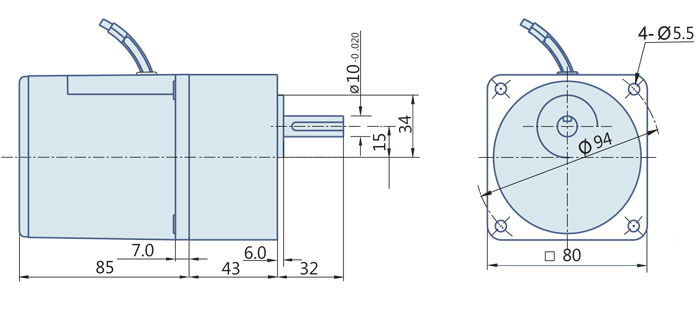 25 Watt : AC Geared Motor With Lead Wire