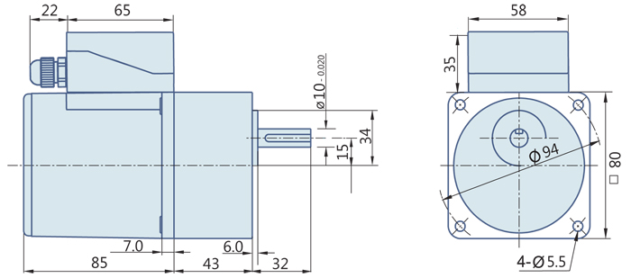 25 Watt : AC Geared Motor With Terminal Box