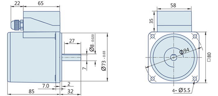 25 Watt : AC Geared Motor With Terminal Box