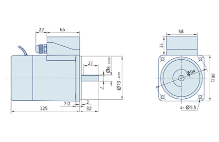 25 Watt : Round AC Induction Motor With Terminal Box