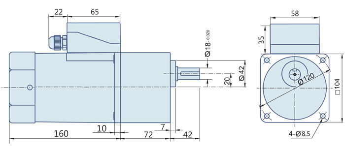 360 Watt : AC Geared Motor With Terminal Box