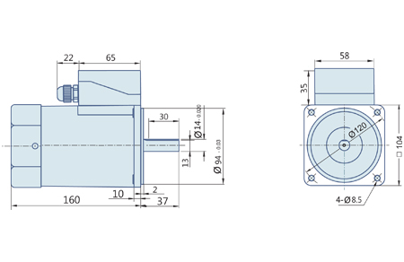 360 Watt : Round AC Induction Motor With Terminal Box