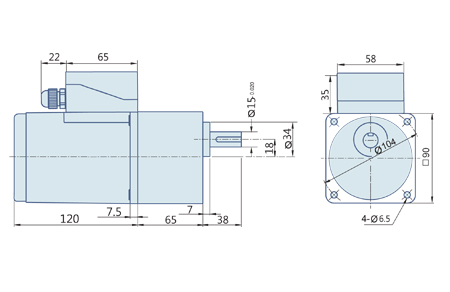 45 Watt : AC Geared Motor With Terminal Box