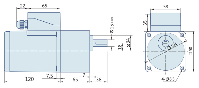 45 Watt : AC Geared Motor With Terminal Box