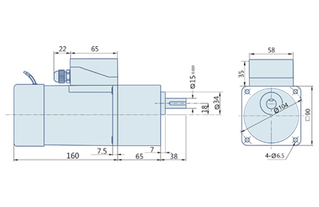 40 Watt : AC Geared Motor With Terminal Box