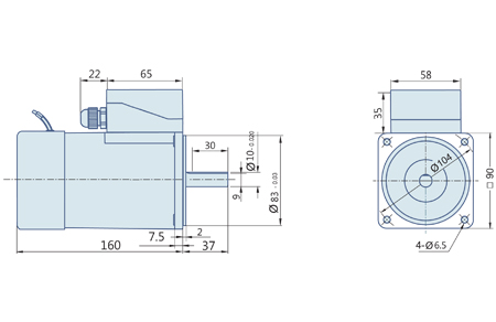 40 Watt : Round AC Induction Motor With Terminal Box