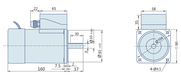 40 Watt : AC Geared Motor With Terminal Box