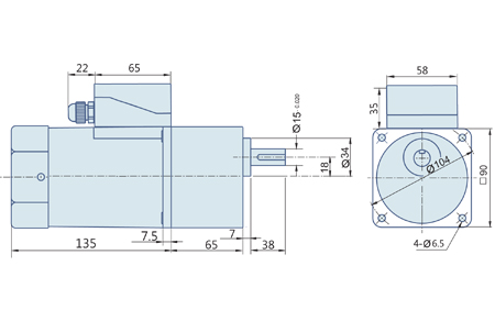 60 Watt : AC Geared Motor With Terminal Box