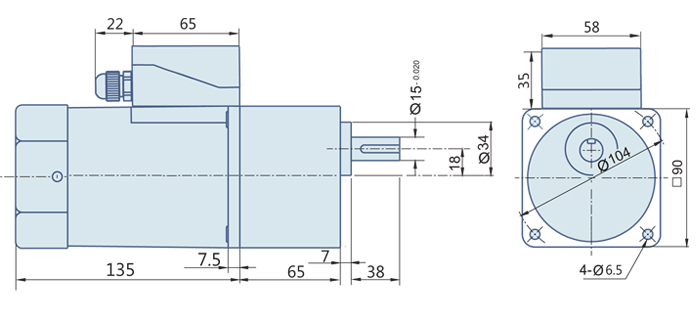 60 Watt : AC Geared Motor With Terminal Box