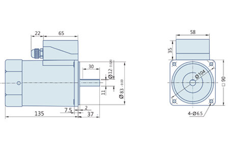 60 Watt : Round AC Induction Motor With Terminal Box