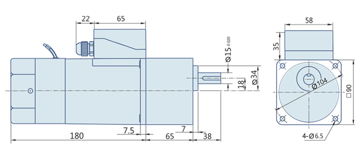 90 Watt : AC Geared Motor With Terminal Box