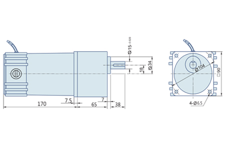 90 Watt : PMDC Geared Motor