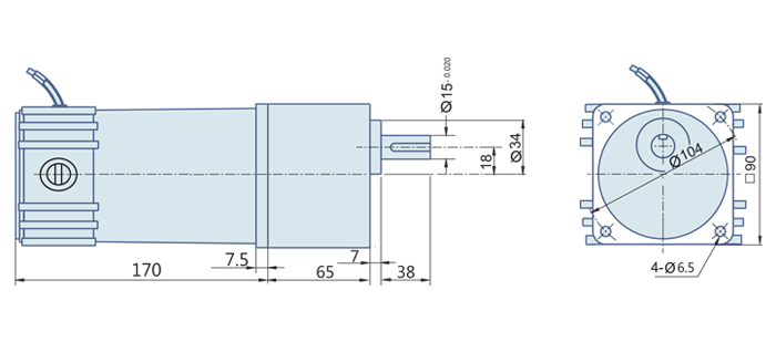 90 Watt : DC Geared Motor