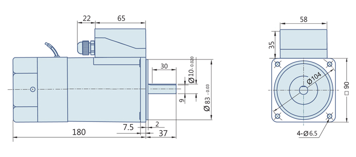 90 Watt : AC Geared Motor With Terminal Box